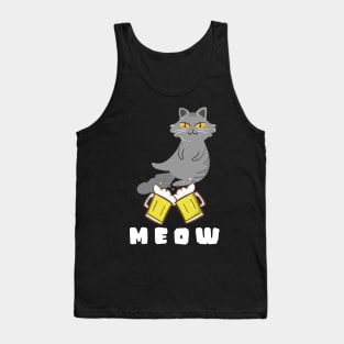 cat beer, cat drinking beer, beer cat, drinking cat, beer, cat, beer drinking gift, drinking animal Tank Top